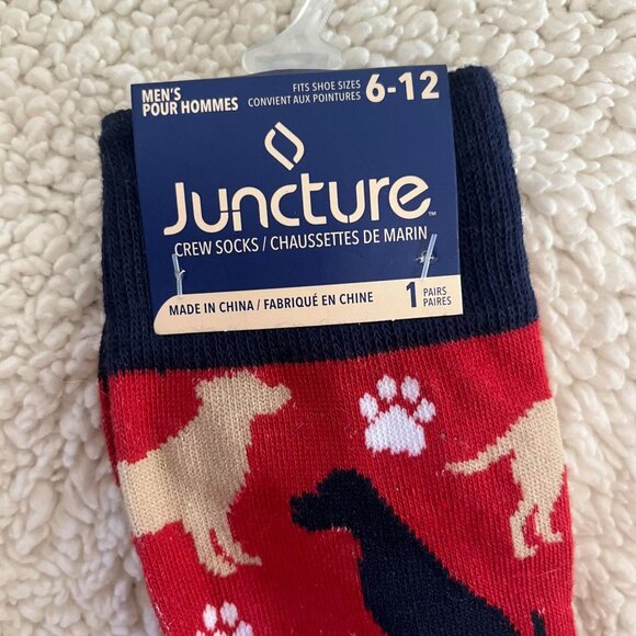 Juncture Novelty Fashion Red Dog Puppy Socks Shoe‎ Size 6-12 Medium NEW - Picture 3 of 4